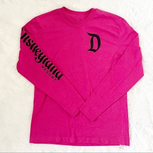 Disneyland Resort T-Shirt Long Sleeve Logo Pink Size Medium - Picture 8 of 8
